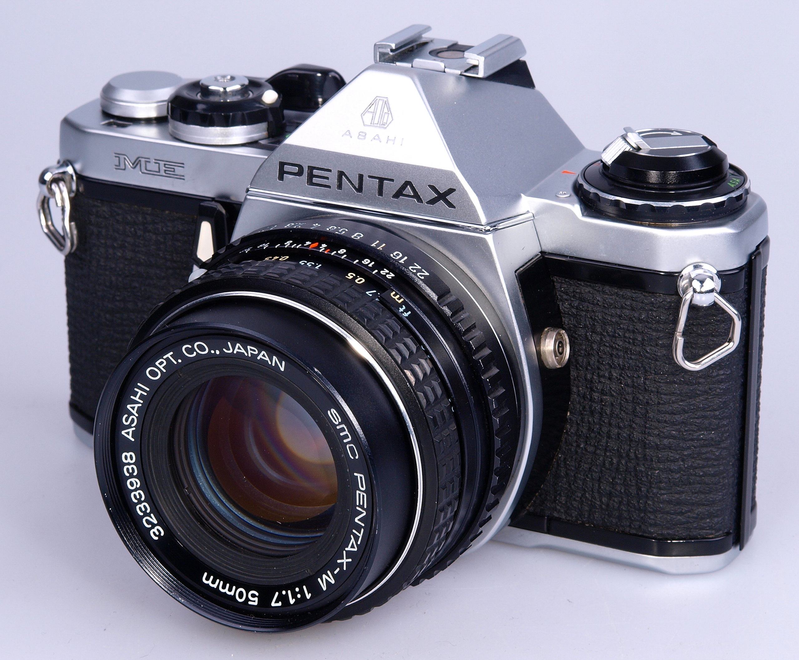 Pentax Me Chrome With Smc Pentax M 50mm F1 7 Lens All Seals Are Replaced Wide Angle