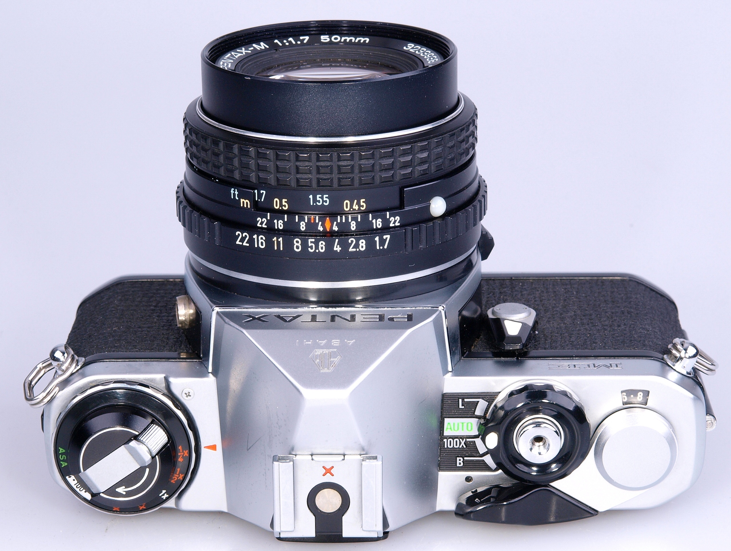 Pentax Me Chrome With Smc Pentax M 50mm F1 7 Lens All Seals Are Replaced Wide Angle